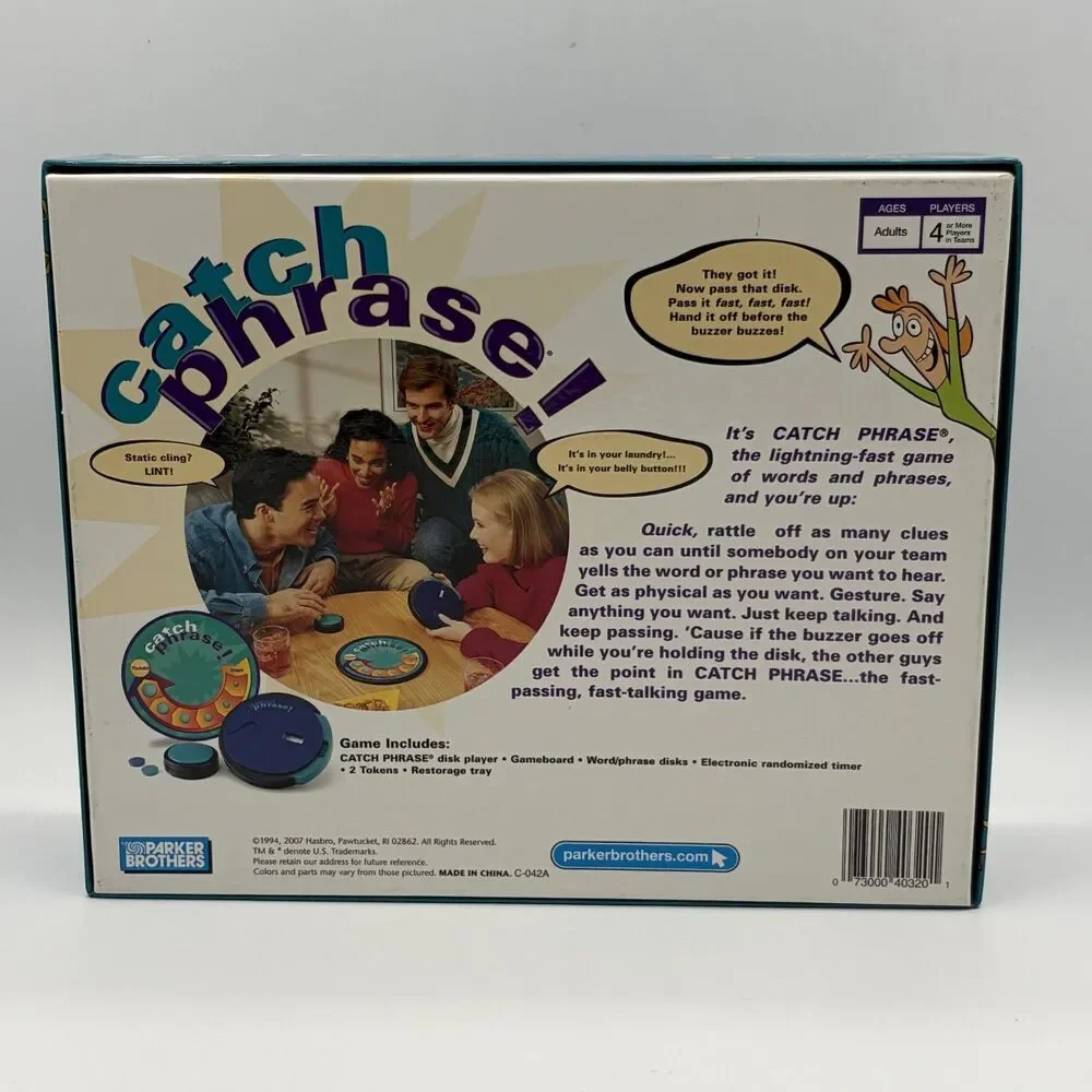 VINTAGE Catch Phrase Game COMPLETE WORKS Parker Brothers 1994 90s Words